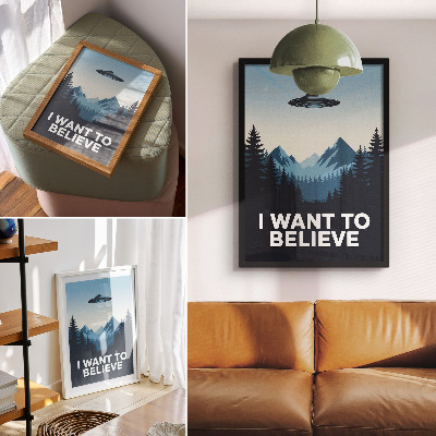 Poster na stenu UFO les hory tajomný moderný štýl