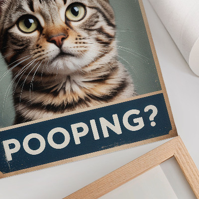 Poster na stenu Mierne humorný retro portrét mačky