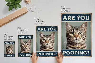 Mierne humorný retro portrét mačky poster na stenu