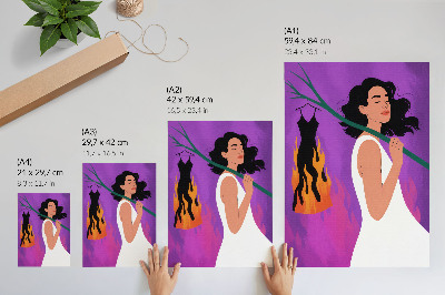 Poster na stenu Harmónia farieb, postava v pohybe, mimoriadna aura