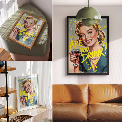 Poster na stenu dynamické farby retro komického textu pre ženu