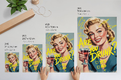 Poster na stenu dynamické farby retro komického textu pre ženu