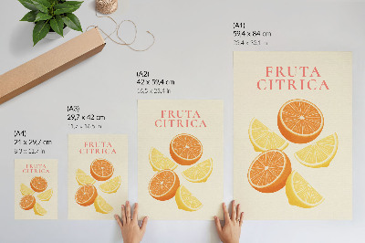 Poster na stenu Citrusový motív v teplých odtieňoch
