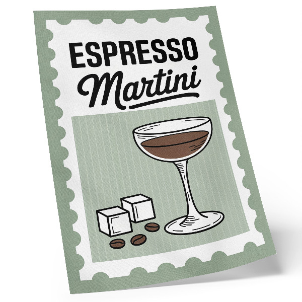 Plagát grafika v retro štýle espresso martini