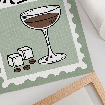 Plagát grafika v retro štýle espresso martini