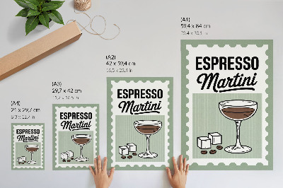 Plagát grafika v retro štýle espresso martini