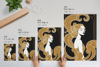 Poster na stenu Elegantná žena umelecké línie kontrast