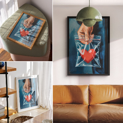 Poster na stenu Silné kontrasty červenej a modrej, moderný štýl