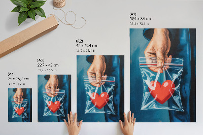 Poster na stenu Silné kontrasty červenej a modrej, moderný štýl