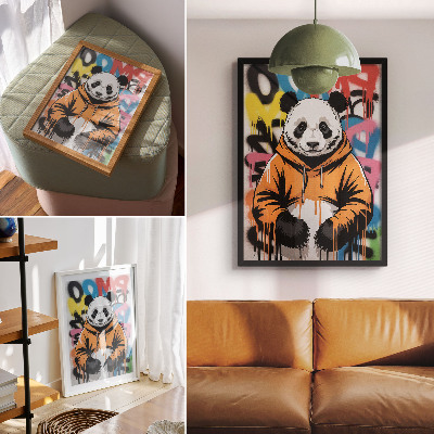 Poster na stenu Panda v graffiti mikine, pouličný štýl