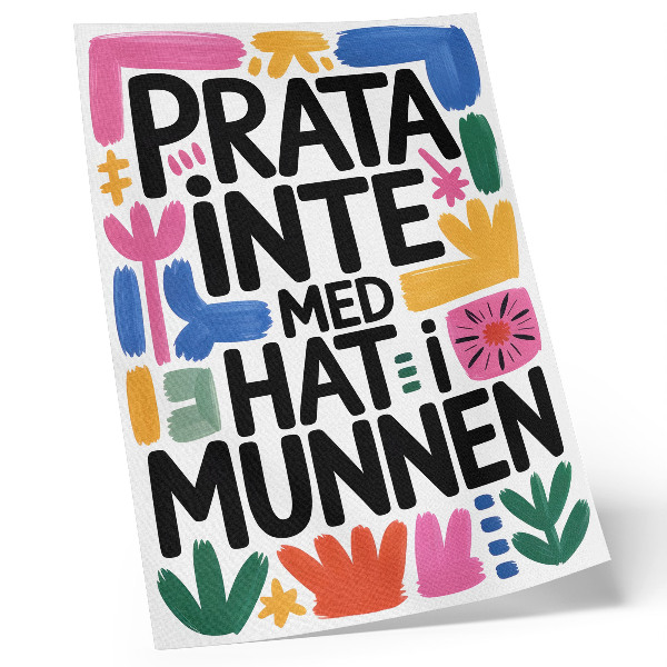 Poster na stenu Čierne písmená, farebné ťahy, moderný štýl