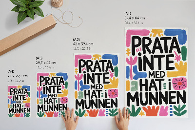 Poster na stenu Čierne písmená, farebné ťahy, moderný štýl