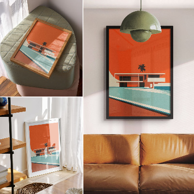 Plagát Minimalistická kompozícia vily Orange Sky