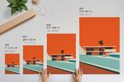 Plagát Minimalistická kompozícia vily Orange Sky
