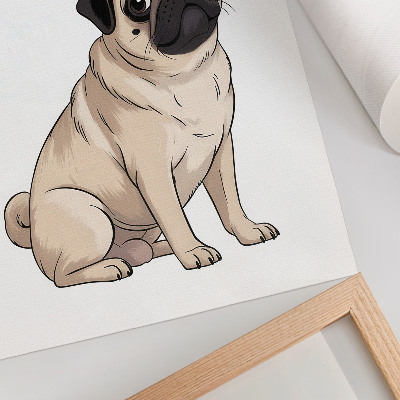 Plagát do obývačky Portrét psa, ilustratívny štýl, jemné farby