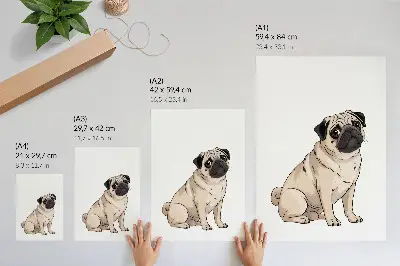 Plagát do obývačky portrét psa v ilustratívnom štýle s jemnými farbami
