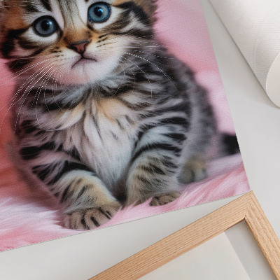 Poster na stenu Dekorácia s korunkou pre mačiatka s ružovými modrými očami