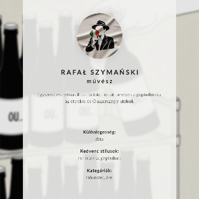 Plagát Čiernobiela ruka s minimalistickou ilustráciou fľaše