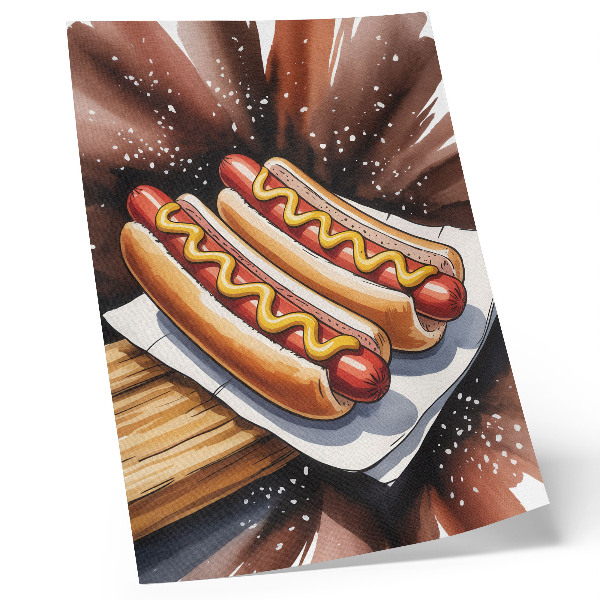 Poster na stenu Chutné hotdogy v veselej, modernej atmosfére