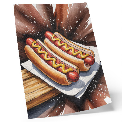 Poster na stenu Chutné hotdogy v veselej, modernej atmosfére