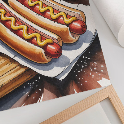 Poster na stenu Chutné hotdogy v veselej, modernej atmosfére
