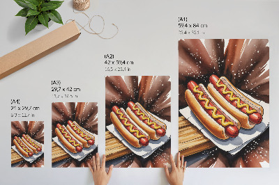Poster na stenu Chutné hotdogy v veselej, modernej atmosfére