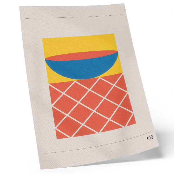 Poster na stenu Žltá, modrá, červená, geometrická kompozícia
