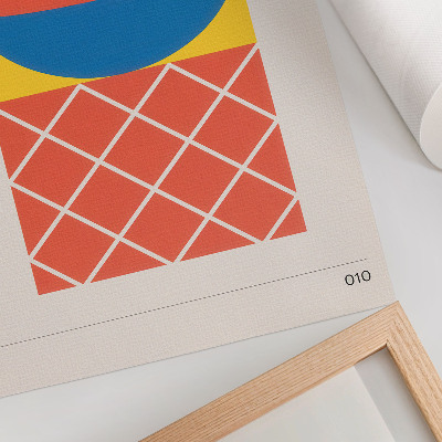 Poster na stenu Žltá, modrá, červená, geometrická kompozícia