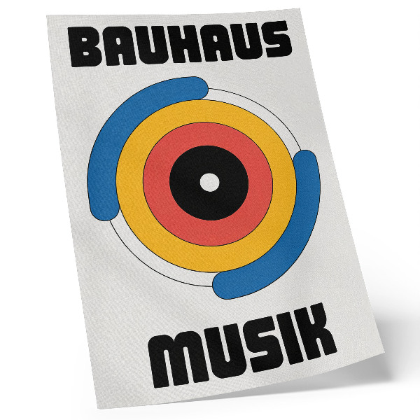 Plagát do obývačky Štýl Bauhaus kruhy silné farby modernosť