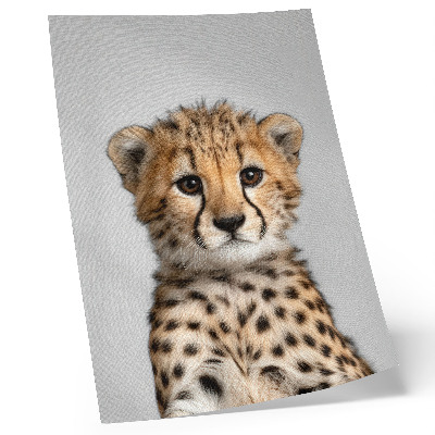 Poster na stenu Roztomilý gepard s minimalistickým pozadím a jemnosťou