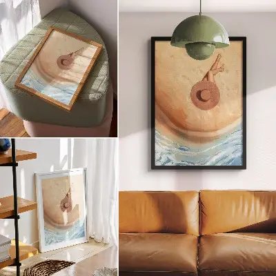 Plagát do obývačky relax na pláži v teplom slnečnom počasí