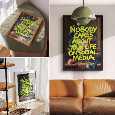 Poster na stenu Jasný nápis na pozadí farebných kvetov