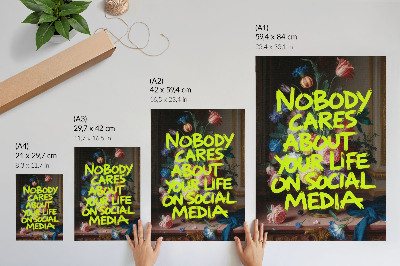 Poster na stenu Jasný nápis na pozadí farebných kvetov