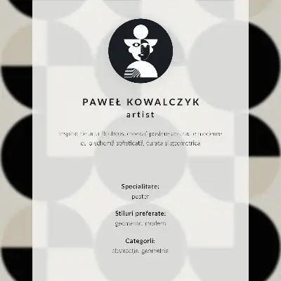 Plagát s motívom geometrických tvarov v duchu modernej minimalistiky