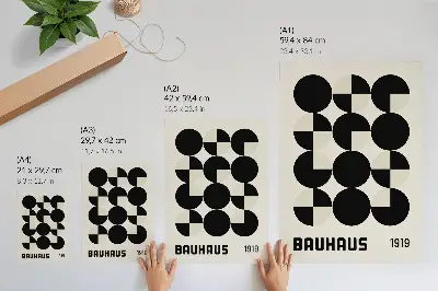 Plagát s motívom geometrických tvarov v duchu modernej minimalistiky