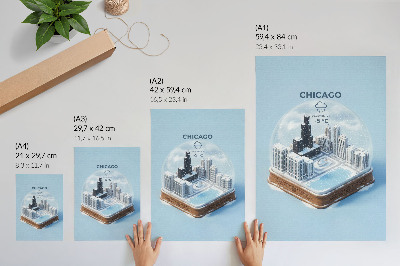 Poster na stenu Miniatúrne mesto v zimnom prostredí