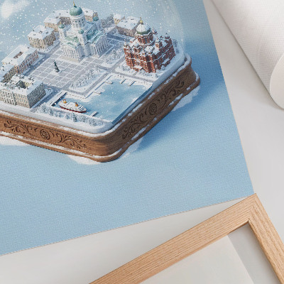 Plagát Miniatúrne Helsinki v snehovej guli