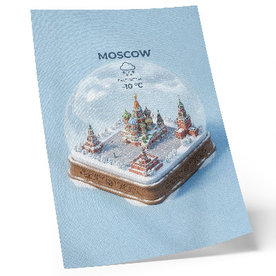 Poster na stenu Miniatúrna Moskva v zimnej snehovej guli