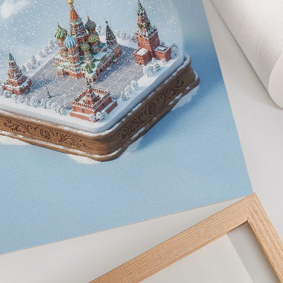 Poster na stenu Miniatúrna Moskva v zimnej snehovej guli