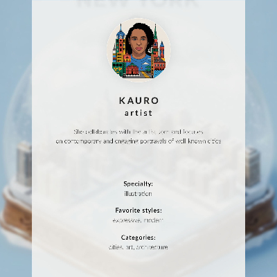 Plagát Zimné mesto pod kupolou v modernom štýle