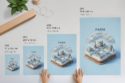 Poster na stenu Model snehovej gule v zime v Paríži
