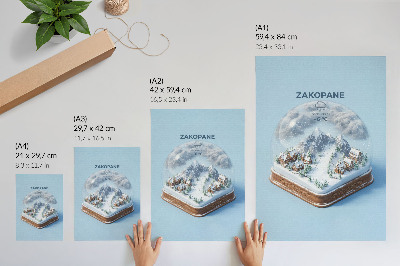 Poster na stenu Zimná krajina zázrakov v guli, pokojné farby, horské čaro