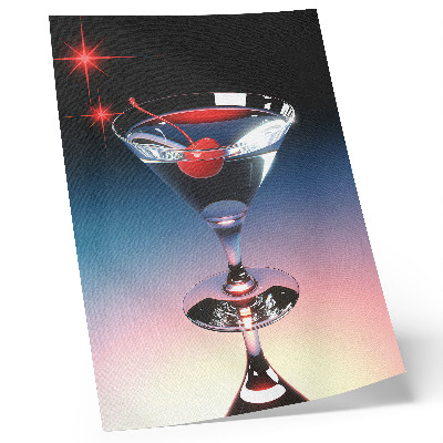Poster na stenu Elegantný koktailový pohár s červenou čerešňou