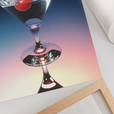 Poster na stenu Elegantný koktailový pohár s červenou čerešňou