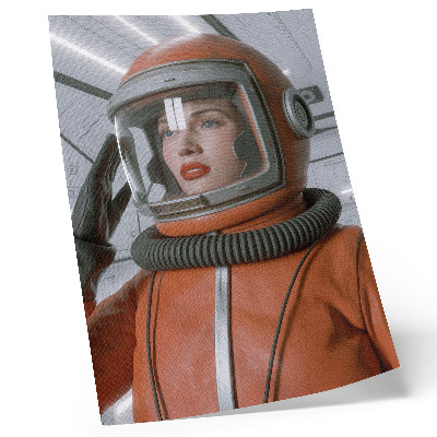 Plagát do obývačky Vesmírna postava v skafandri oranžovej modernity