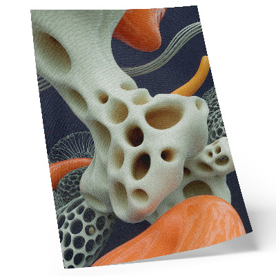 Plagát Abstraktné tvary krémovo oranžová námornícka modrá