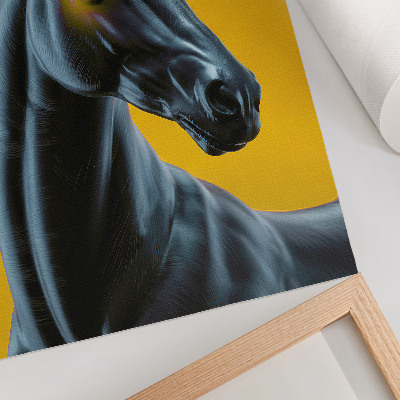 Poster na stenu Magický a tajomný jednorožec na žltom pozadí