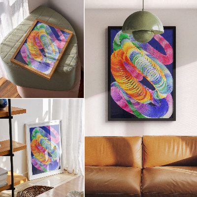 Poster na stenu Farebné abstraktné špirály