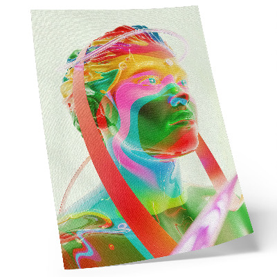 Plagát do obývačky Farebný futuristický portrét postavy