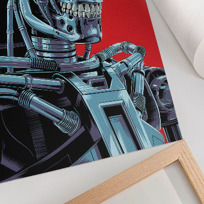 Poster na stenu Futuristický robot na červenom pozadí